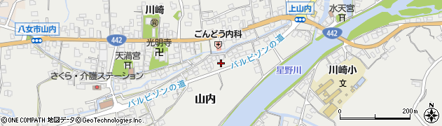 福岡県八女市山内662周辺の地図