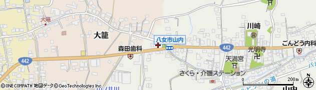 福岡県八女市山内10周辺の地図