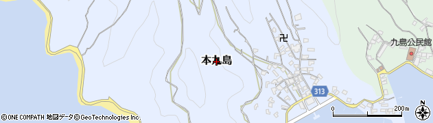 愛媛県宇和島市本九島周辺の地図