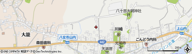 福岡県八女市山内475周辺の地図
