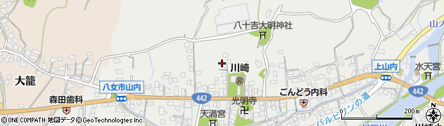 福岡県八女市山内周辺の地図