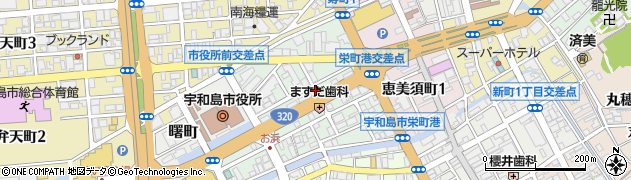 愛媛県宇和島市栄町港周辺の地図
