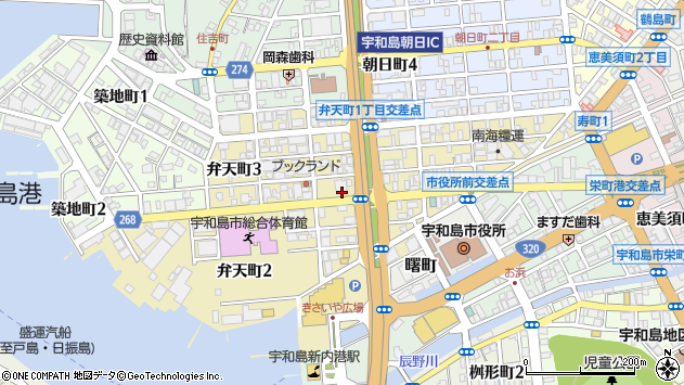 〒798-0006 愛媛県宇和島市弁天町の地図