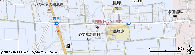 八女吉田郵便局周辺の地図