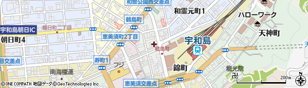 愛媛県宇和島市鶴島町周辺の地図