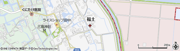 福岡県大木町（三潴郡）福土周辺の地図