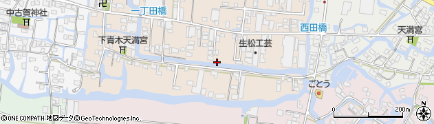 福岡県大川市下青木周辺の地図