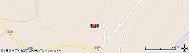 高知県四万十町（高岡郡）数神周辺の地図