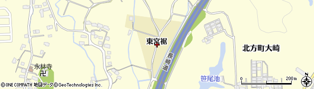 佐賀県武雄市東宮裾周辺の地図