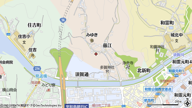 〒798-0010 愛媛県宇和島市藤江の地図