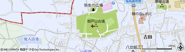 岩戸山古墳周辺の地図