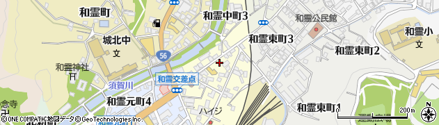 愛媛県宇和島市和霊中町周辺の地図