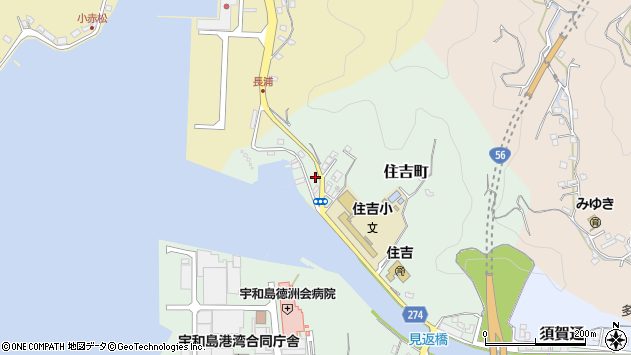 〒798-0003 愛媛県宇和島市住吉町の地図