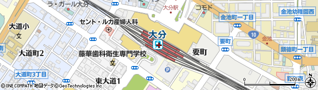 大分駅周辺の地図