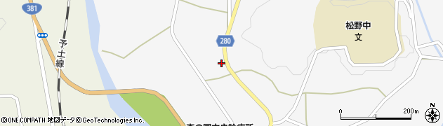 愛媛県北宇和郡松野町延野々1277周辺の地図