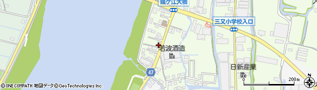 福岡県大川市鐘ケ江57周辺の地図
