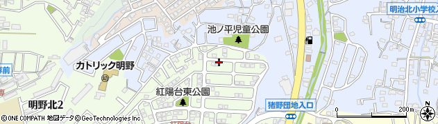 大分県大分市明野紅陽台周辺の地図