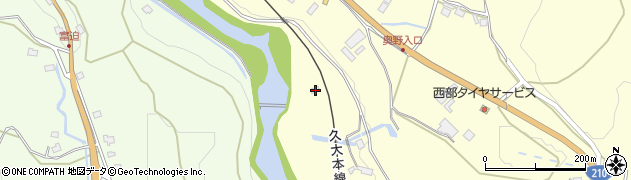 大分県玖珠郡九重町右田1986周辺の地図