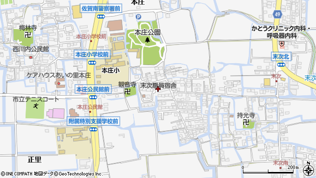 〒840-0023 佐賀県佐賀市本庄町袋の地図