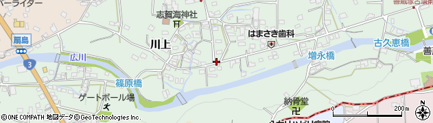 福岡県八女郡広川町川上609周辺の地図
