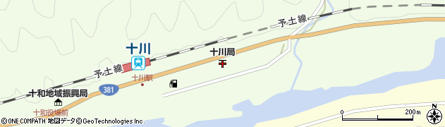 十川郵便局周辺の地図