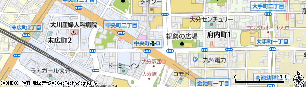 名鉄観光サービス株式会社　大分支店周辺の地図