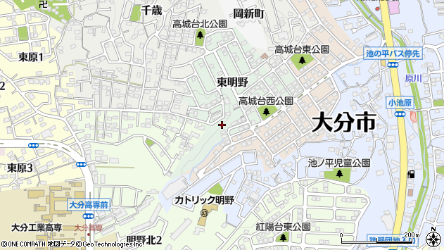 〒870-0151 大分県大分市東明野の地図