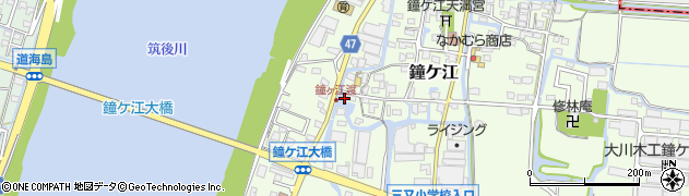 福岡県大川市鐘ケ江445周辺の地図