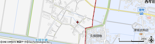 福岡県久留米市三潴町西牟田2150周辺の地図