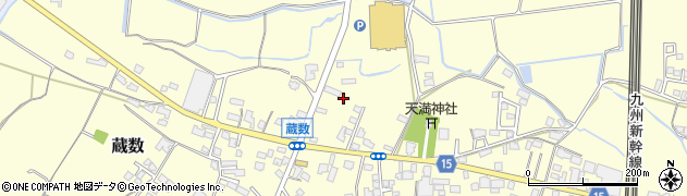 福岡県筑後市蔵数周辺の地図
