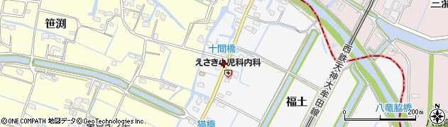 福岡県三潴郡大木町福土121周辺の地図