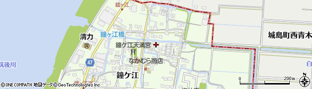 福岡県大川市鐘ケ江158周辺の地図