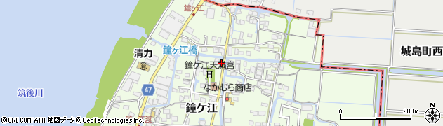 福岡県大川市鐘ケ江380周辺の地図