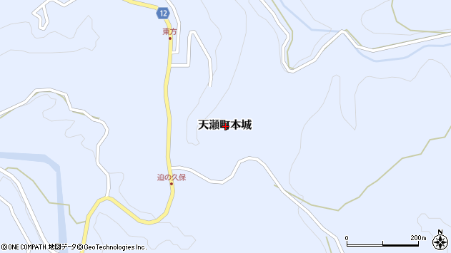 〒877-0112 大分県日田市天瀬町本城の地図