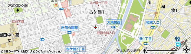 大分県大分市古ケ鶴周辺の地図