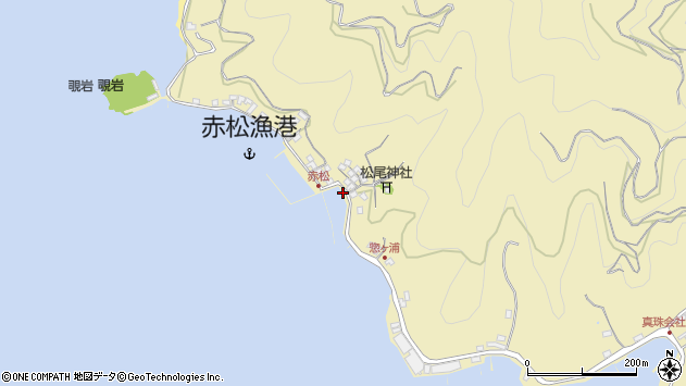 〒798-0001 愛媛県宇和島市大浦赤松の地図