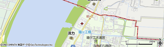 福岡県大川市鐘ケ江7周辺の地図