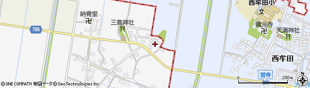福岡県久留米市三潴町西牟田2050周辺の地図