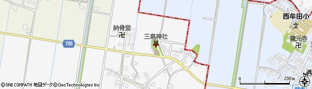 福岡県久留米市三潴町西牟田2069周辺の地図
