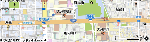 大分市役所前周辺の地図