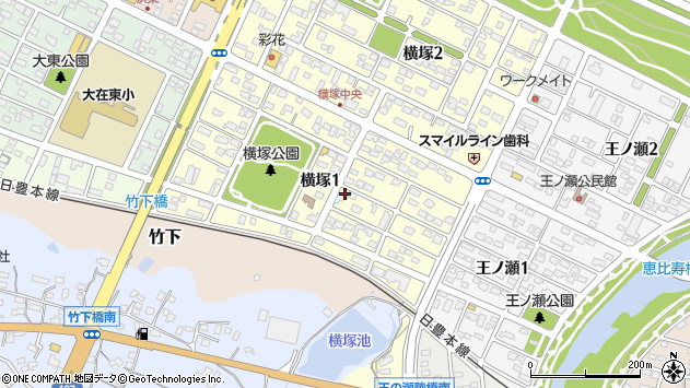 〒870-0254 大分県大分市横塚の地図