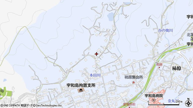 〒798-0027 愛媛県宇和島市柿原の地図
