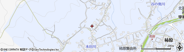 愛媛県宇和島市柿原周辺の地図