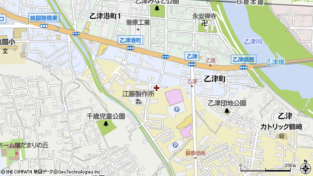 〒870-0145 大分県大分市乙津町の地図