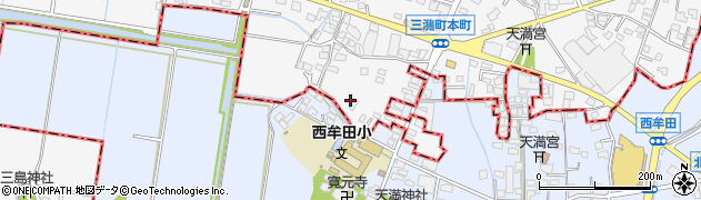 福岡県久留米市三潴町西牟田1700周辺の地図