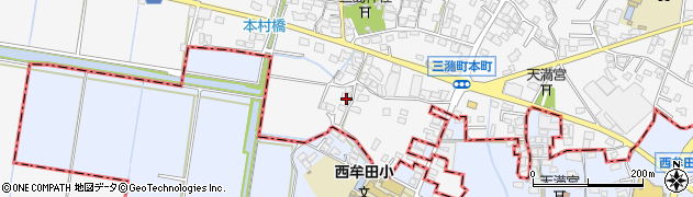 福岡県久留米市三潴町西牟田1651周辺の地図