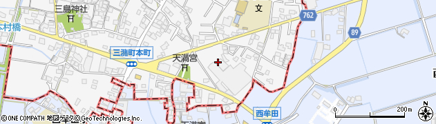 福岡県久留米市三潴町西牟田4442周辺の地図