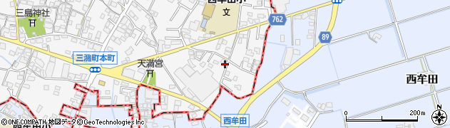 福岡県久留米市三潴町西牟田4384周辺の地図