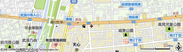 大分信用金庫萩原支店周辺の地図