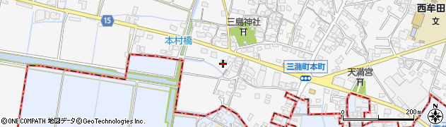 福岡県久留米市三潴町西牟田1638周辺の地図